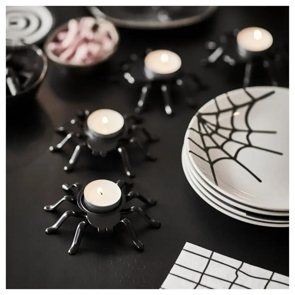 IKEA Kustfyr Spider Tealight Holder Black Decor 1